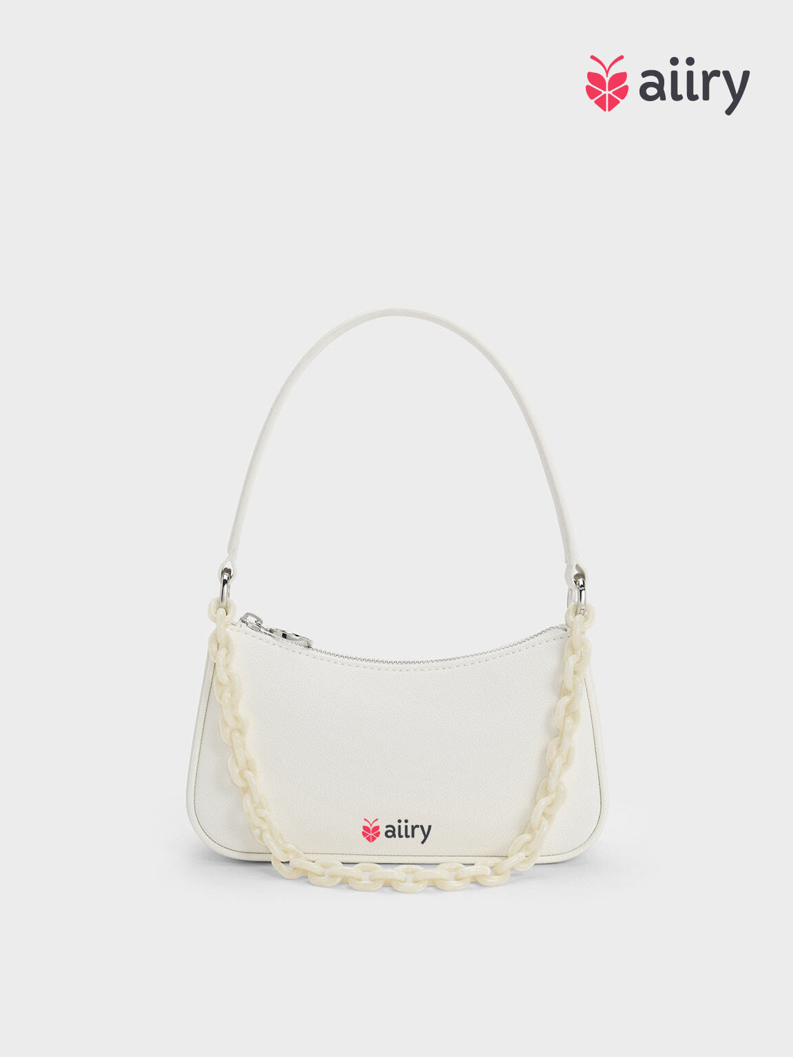 AIIRY™- Alcott Scarf Chain-Link Shoulder Bag - Cream